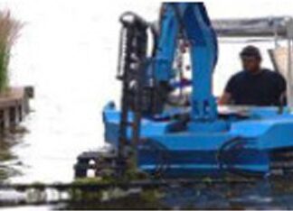 Weedooboats - amphibious aquatic harvester AmphiKing 6450-T-Cutting Bar